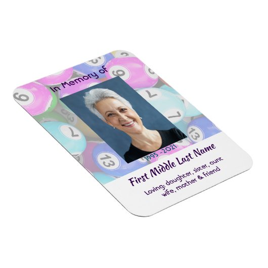 Celebration of Life Keepsake invite Bingo Game Magneet (Rechterzijde)