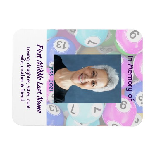 Celebration of Life Keepsake invite Bingo Game Magneet (Horizontaal)