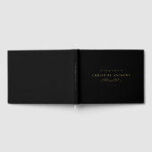 Celebration of Life Memorial–Elegant Minimal Black Gastenboek (Volledig)