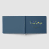Celebration of Life Memorial–Elegant Minimal Blue Gastenboek (Volledig)