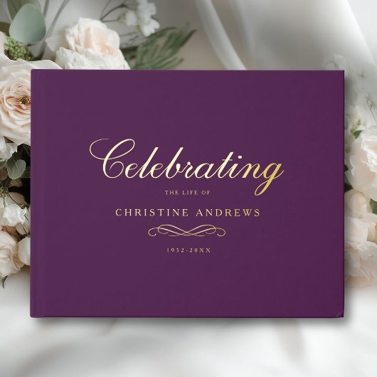 Celebration of Life Memorial–Elegant Minimal Gastenboek