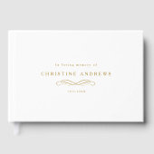 Celebration of Life Memorial–Elegant Minimal White Gastenboek (Voorkant)