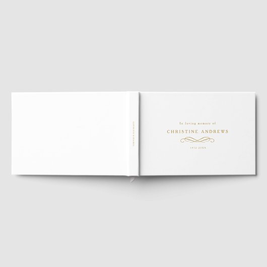 Celebration of Life Memorial–Elegant Minimal White Gastenboek (Volledig)