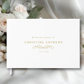Celebration of Life Memorial–Elegant Minimal White Gastenboek