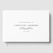 Celebration of Life Memorial–Elegant Minimal White Gastenboek (Voorkant)