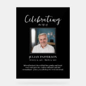 Celebration of Life Memorial Foto Zwart Aangepast Acryl Bord (Voorkant)