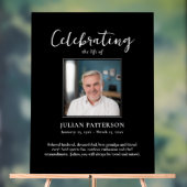 Celebration of Life Memorial Foto Zwart Aangepast Acryl Bord (Neutraal)