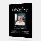 Celebration of Life Memorial Foto Zwart Aangepast Acryl Bord (Hoek)
