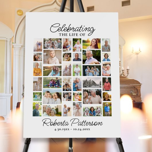 Celebration of Life Memorial Fotocollage Custom Acryl Bord
