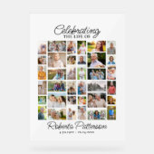 Celebration of Life Memorial Fotocollage Custom Acryl Bord (Voorkant)