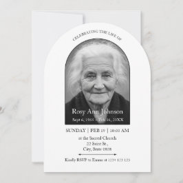 Celebration of Life Memorial Funeral Invitation Kaart