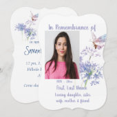Celebration of Life Memorial  Watercolor Butterfly Kaart (Voorkant / Achterkant)