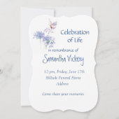 Celebration of Life Memorial  Watercolor Butterfly Kaart (Achterkant)