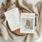 Celebration of Life Modern Memorial Photo Funeral Programmakaart