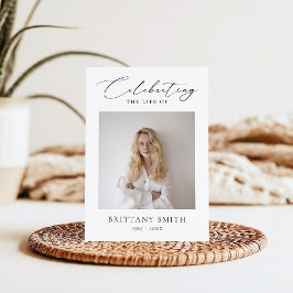 Celebration of Life Modern Memorial Photo Funeral Programmakaart