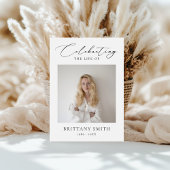 Celebration of Life Modern Memorial Photo Funeral Programmakaart