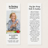 Celebration of Life Modern Photo Memorial Bladwijz Mini Visitekaartjes (Voorkant /achterkant)