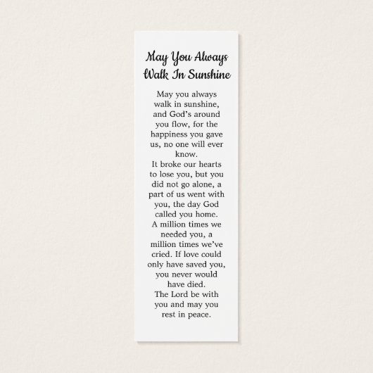 Celebration of Life Modern Photo Memorial Bladwijz Mini Visitekaartjes (Achterkant)