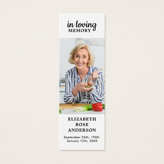 Celebration of Life Modern Photo Memorial Bladwijz Mini Visitekaartjes (Voorkant)