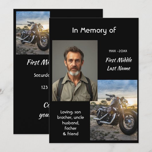 Celebration of Life  Motorcycle Biker Chopper Kaart (Voorkant / Achterkant)