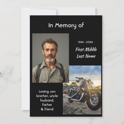 Celebration of Life Motorcycle Biker Chopper Kaart (Voorkant)
