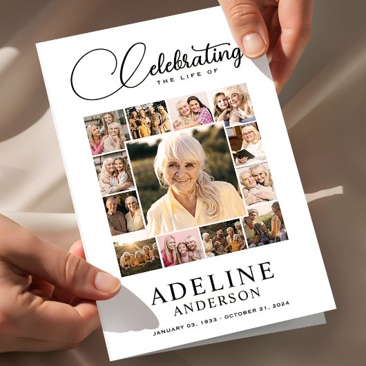 Celebration of Life Obituary Photo Bifold Funeral Flyer