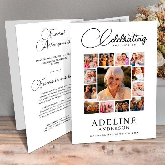 Celebration of Life Obituary Photo Bifold Funeral Flyer