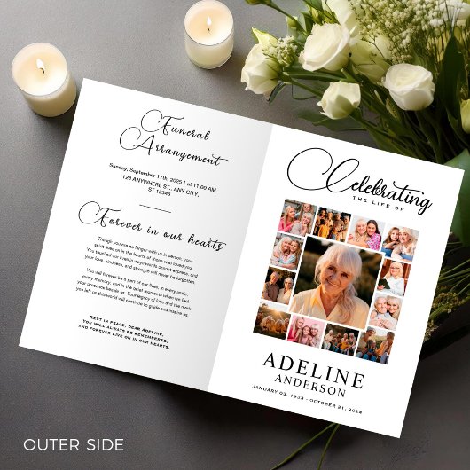 Celebration of Life Obituary Photo Bifold Funeral Flyer
