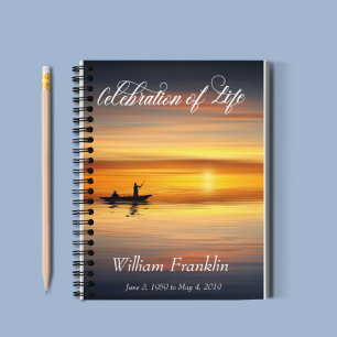 Celebration of Life Ocean Sunset Lake Guest Book Notitieboek