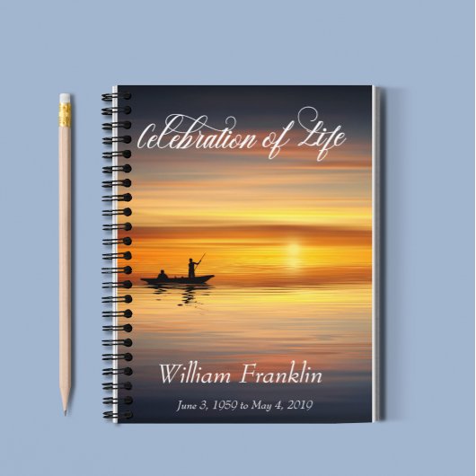Celebration of Life Ocean Sunset Lake Guest Book Notitieboek