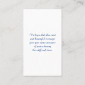 Celebration of Life Oil Painting Memorial Kaart Visitekaartje (Achterkant)