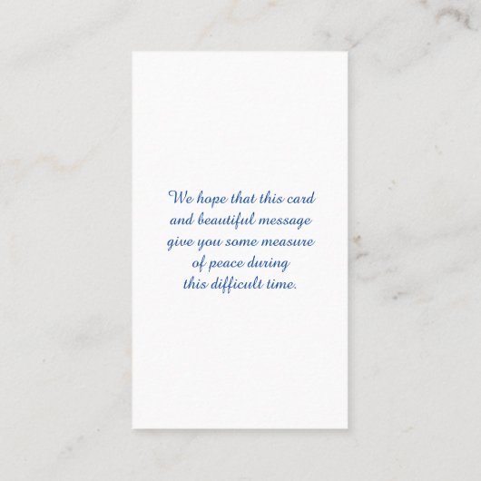 Celebration of Life Oil Painting Memorial Kaart Visitekaartje (Achterkant)