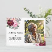 Celebration Of Life Peonies Photo Funeral Kaart (Staand voorkant)