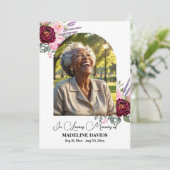 Celebration Of Life Peonies Photo Funeral  Kaart (Staand voorkant)