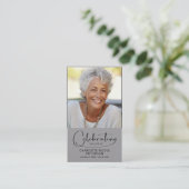 Celebration of Life Photo Bookmark Prayer Card Visitekaartje (Staand voorkant)