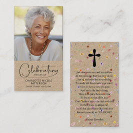 Celebration of Life Photo Bookmark Prayer Card Visitekaartje