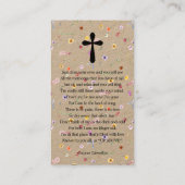 Celebration of Life Photo Bookmark Prayer Card Visitekaartje (Achterkant)