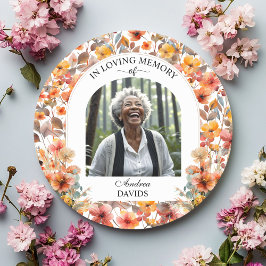 Celebration Of Life Photo Funeral Colorful Floral Ronde Sticker