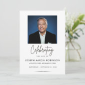 Celebration of Life Photo Funeral Memorial Kaart (Staand voorkant)