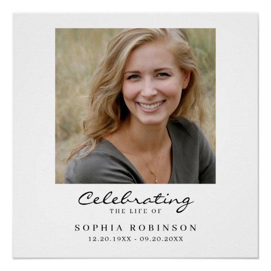 Celebration of Life Photo Funeral Memorial Welcome Perfect Poster (Voorkant)