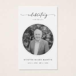 Celebration of Life Photo Funeral Prayer Card Visitekaartje