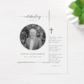 Celebration of Life Photo Funeral Prayer Card Visitekaartje (Bureau)