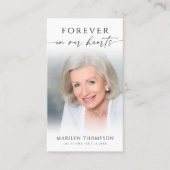 Celebration of Life Photo Funeral Prayer Card Visitekaartje (Voorkant)