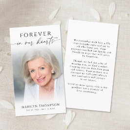 Celebration of Life Photo Funeral Prayer Card Visitekaartje