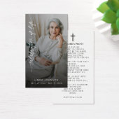 Celebration of Life Photo Funeral Prayer Keepsake Visitekaartje (Bureau)