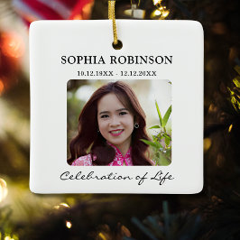 Celebration Of Life Photo Memorial Christmas Keramisch Ornament