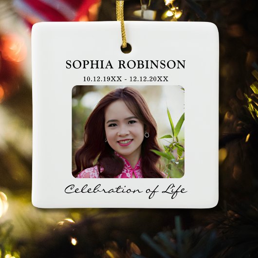 Celebration Of Life Photo Memorial Christmas Keramisch Ornament