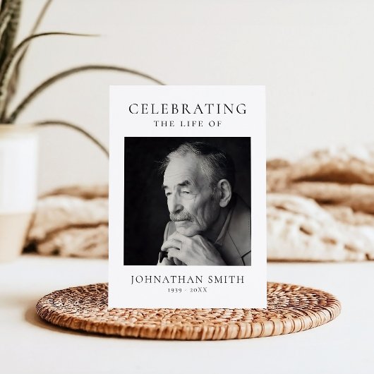 Celebration of Life Photo Memorial Funeral Programmakaart