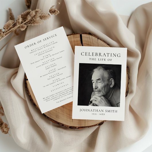 Celebration of Life Photo Memorial Funeral Programmakaart