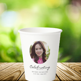 Celebration of Life Photo Memorial Keepsake Papieren Bekers